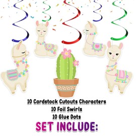 10 PCS Llama Streamers Pack - Festive South American Theme Hanging Decorations for Parties, Events, and Llama-Loving Spaces