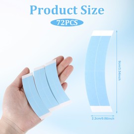 LXUEJIE 72 Pcs Double Sided Wig Tape, Waterproof Lace Front Tape for Wigs Adhesive Tapes Strong Hold Clear Wig Glue for Lace Wigs Toupee Hairpiece Separable in Tapes Replacement Fit Head
