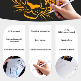 QINXUANGE 11PCS Scratch Art Scratch,templates for Crafts, Rainbow Painting Sketch Paper,Scratch Art for Adult and Kid,A4 Size, No Paint Needed, Beginner-Friendly Creative Set