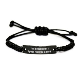 Developer's Funny Quote Rope Bracelet Gifts for Birthday - Gifts from Friends, Coworkers to Family