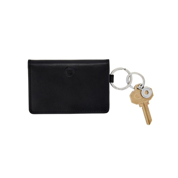 Oventure Black Leather Keychain Wallet – Compact Bifold ID Case