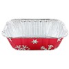 PACTOGO Disposable 1 lb. Red Holiday Christmas Aluminum Foil Small