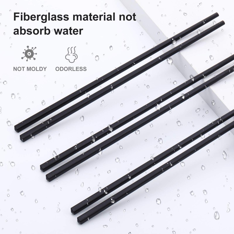 Boao 12 Pairs Reusable Fiberglass Chopsticks, Dishwasher Safe Lightweight Chopsticks