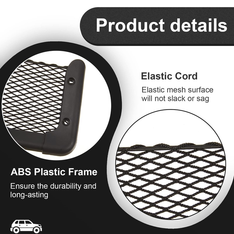 Frienda 2 Pcs ABS Plastic Frame Car Storage Net Bag