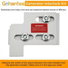 Gohantee Generator Interlock Kit Compatible with Square D QO & Homeline Indoor or Outdoor 100 or 125 amp Panels, 3/4" Spacing between Main and Branch Breaker, Safe Use of Portable Power During Outage