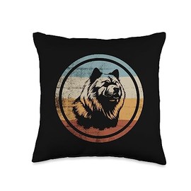 Retro Vintage Design Dog Chow Chow Gifts Chow Dog Retro Style Throw Pillow, 16x16, Multicolor