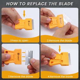 MulWark Razor Blade Scraper, 8pack Mini Plastic Scraper Tool with 5Pcs Plastic&5Pcs Metal Blades, Cleaning Scraper Tool -Paint Scraper, Window Scraper, Glass Scraper, Blade Scraper, Oven Scraper.