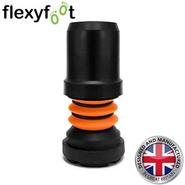 Flexyfoot Shock Absorbing Crutch Ferrule – All Sizes and Colours Available Here - Improves Grip, Improves Safety, Improves Comfort – Black – 16mm