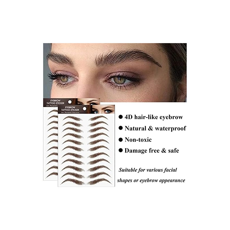 22 pares de tatuajes de cejas 4D, cejas auténticas como