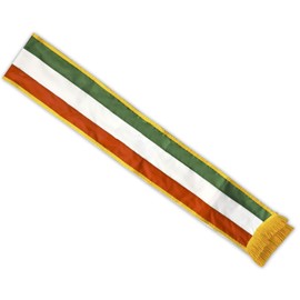 Gettysburg Flag Works 6' Columbus Day Italian Tri-Color Parade Sash, Sewn Nylon, Made in USA