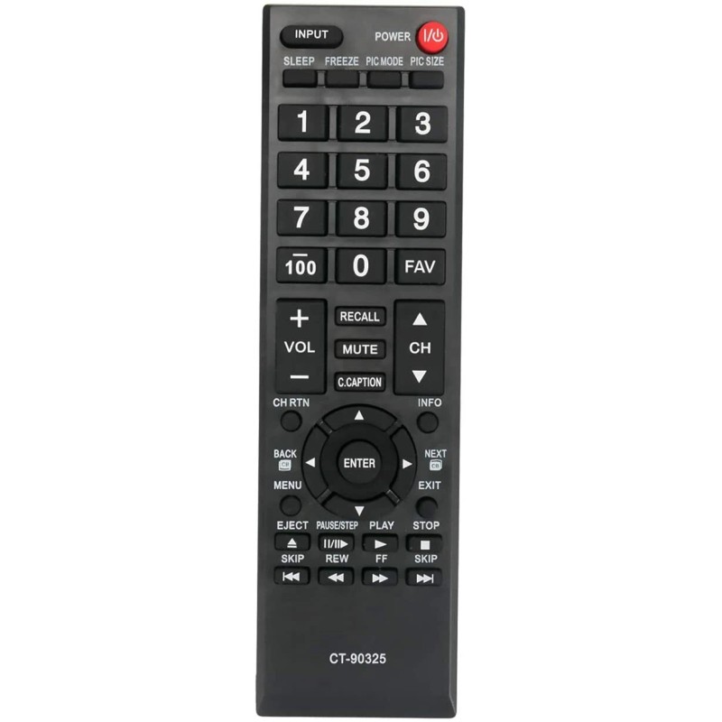 Unbranded CT-90325 Remote FOR Toshiba TV 32C100U2 32C100UM 32C110U 32DT1