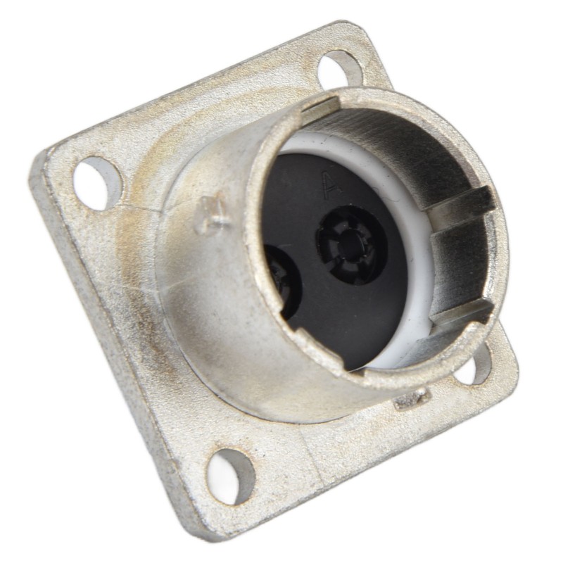 2 Pin Socket Square Flange Screw Mounting Power Connector Electric