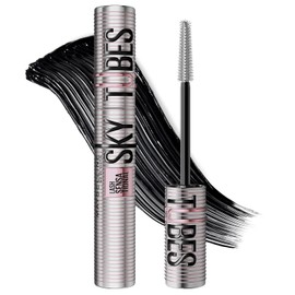 Maybelline New York Sky Tubes Mascara, Tubing Mascara for Extreme Length & Gentle Removal with Warm Water, Formula with Shea Butter & Castor Oil for Nourished Eyelashes, Black, 7.2 ml