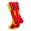 TCK Baltimore Strong Crew Socks (Gold/Scarlet/Black, Small)