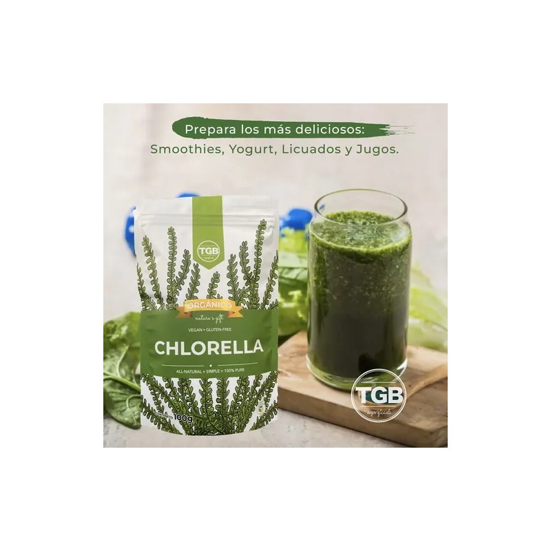 Alga Chlorella 100 Pura Orgánica En Polvo 100 Gr