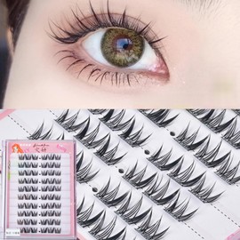 【No Adhesive Required/Ultra-Fine Band】Korean Style Daisy False Eyelashes 10-Row Set | Super Length, Fluffy Lightweight, Beginner-Friendly, Point Application, Sectional Design, Natural Makeup-13#