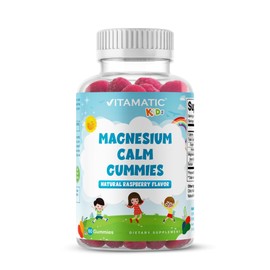 Vitamatic Kids Magnesium Calm Gummies - 60 Vegan Count - Great Tasting - Promote Healthy, Muscle, Bone, & Energy Support