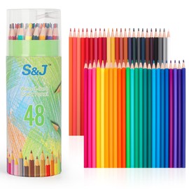 48 Colores Lápices de Colores Profesionales,Colores Surtidos en Caja con Sacapuntas, Punta 3.3 mm, Lápiz 2B para Niños y Adultos, Ideal para Dibujo, Pintar, Dibujar, Bocetos y Arte Escolar