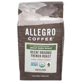 Allegro Coffee Decaf Organic French Roast Ground Coffee, 12 oz (Pack of 1)