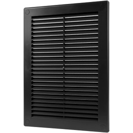 Vent Systems 5.5" x 8" Inch (Opening Dimensions) - Pack of 2 - Plastic Black Soffit Vent Cover - Flat Rectangular Air Vent Grille - Air Vent Deflector - HVAC 7" x 10" Inch (Overall Dimensions)