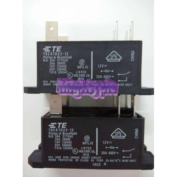 Tyco Electronics T92S7D22-12 Power Relay 30A 277VAC 6 Pins 10Pcs