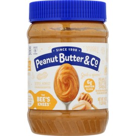 Peanut Butter & Co. The Bee's Knees Peanut Butter, 6g Protein, Gluten Free, 16 Oz (Pack of 6)