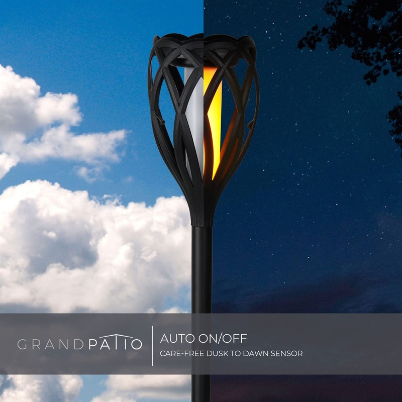 Solar Yard Solar Landscape Lights 4 Pack, Multifunctional Torch Lights