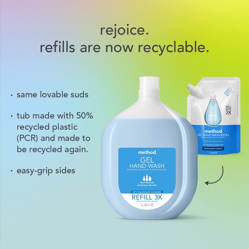 Method Foaming Hand Soap Refill, Sweet Water, Recyclable Bottle, Biodegradable