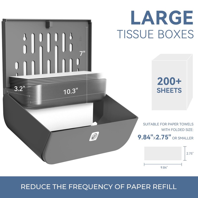 Commercial Paper Towel Dispenser Wall Mount Adhesive Multifold Trifold cFold