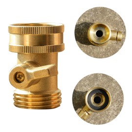 Xiny Tool Brass Garden Hose Shut Off Valve, Heavy Duty 3/4 Inch Solid Brass Garden Hose Shut Off Valve with 4 Extra Rubber Washers