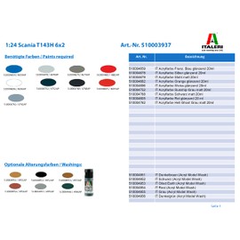 Italeri IT3937 Scania Model to Assemble, Multi-Coloured
