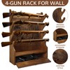Yuntau Four Gun Wooden Gun Display Rack with Cabinet Storage