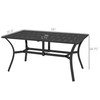 Outsunny Rectangle Outdoor Dining Table for 6 People, Steel Rectangular