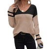Zeagoo Womens Long Sleeve Tops Fall Casual V Neck Ribbed