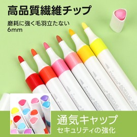 Marco Marker Pens, 24 Colors, Acrylic, Quick Drying, Waterproof, Lightproof, Non-Permeable Paper, Non-Toxic, Triangular Shaft Holding Correction, Water-Based Brush Type, Bold Point, Watercolor Pen
