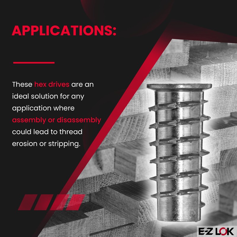 E-Z LOK - 901420-25 E-Z Lok Threaded Insert, Zinc, Hex-Flanged,