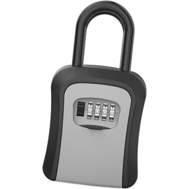 Key Safe, 4-Digit Combination Code Key, with Shackle, Weatherproof, Wall Mounted/Hanging Key Box, Key Lock Box, Key Lock Box, for Office, Home, Garage