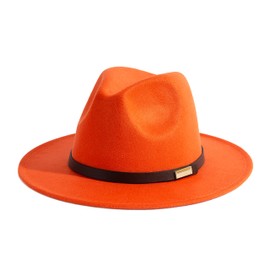 Gossifan Fedora Hats for Men Wide Brim Panama Hat with Classic Belt