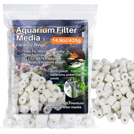 Sukh Pond Filter Media - Aquarium Filter Media 425g Filter Media Ceramic Rings for Aquarium Filter for Pond Fish Tank Canister Filter