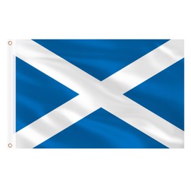 AhfuLife Scottish Flags 150 x 90 cm for St Andrew's Day, Pack of 4 Large Scotland Flags Double Sided with Brass Eyelets for 2025 Football Euro World Cup Olympic Party Bar St Andrew's Day Decoration