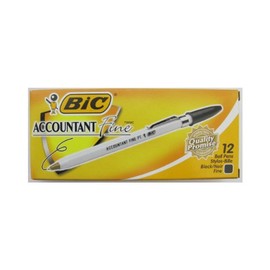 Bic Accountant Fine Point Pen , Dozen, BICAF11BK