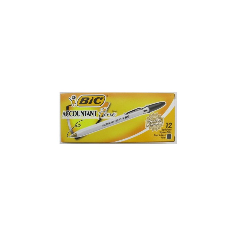 Bic Accountant Fine Point Pen , Dozen, BICAF11BK