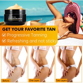 CCKULOOB Self-tanner for face and body, Intensive Tanning Luxe Gel Premium Tanning Accelerator Cream - Long-lasting, natural tan, natural bronzer, fast tan, 100g