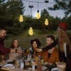 Solar-Powered Edison Hanging Lanterns – Vintage Amber Glass, IP65 Waterproof,