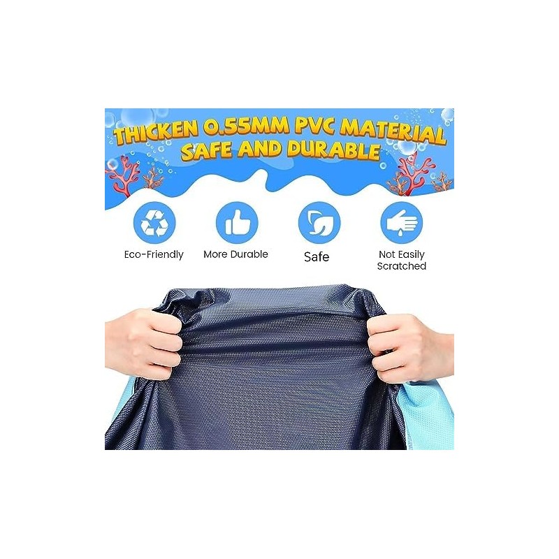 LATERN Alfombrilla de salpicaduras para niños y perros, 170 cm,
