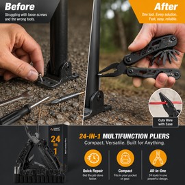 24-in-1 Multitool Pliers for Repairs – Stainless Steel EDC Tool for Camping, Travel & Home Projects