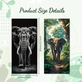 Peacoblue Wheelie Bin Stickers 2 Sheets Elephants Sticky Dustbin Stickers Decals, 15in x 32in Waterproof Self Adhesive Large Wraps for Trash Cans Bins Driveway Garden Outdoor Indoor Patio Decoration