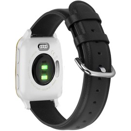 for Poounur P66E Smart Watch 1.85 inch Bands, Soft Classic Genuine Leather Replacement Strap Watchband Compatible with Poounur, Nerunsa, Dotn, Ddidbi P66E/P66E 1.85"/Sudugo P66E Watch, 1.85" (Black)