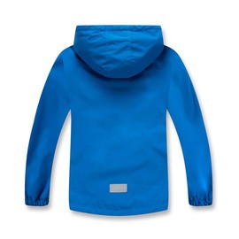 YoungSoul Kids Waterproof Rain Jacket with Detachable Hood - blue, size: 134-140