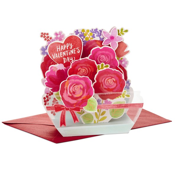Hallmark Paper Wonder Displayable Pop Up Valentines Day Card (Flowers Valentine)